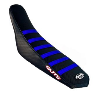 GUTS - YAMAHA STOCK HEIGHT RIBBED SEAT COVER - YZ BLUE RIBS BLACK SIDES BLACK TOP