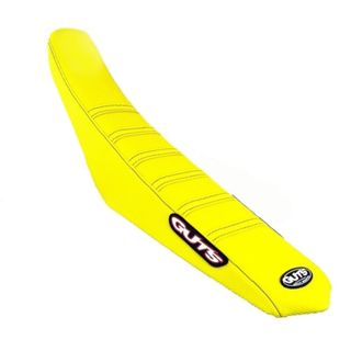 GUTS - SUZUKI STOCK HEIGHT RIBBED SEAT COVER SUZUKI YELLOW RIBS SUZUKI YELLOW SIDES SUZUKI YELLOW TOP