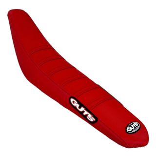GUTS - HONDA STOCK HEIGHT RIBBED SEAT COVER RED RIBS RED SIDES AND TOP
