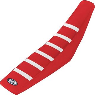 Guts Racing Honda CRF250-450R 21-24 Gripper Ribbed White/Red/Red Seat Cover (3678R22S30T30)