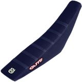 GUTS - HUSQVARNA STOCK HEIGHT RIBBED SEAT COVER KTM/HUSQVARNA BLUE RIBS BLACK SIDES BLACK TOP