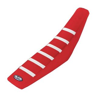 Guts - Honda CRF110-125F 19-24 Gripper Ribbed White/Red/Red Seat Cover