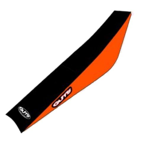 GUTS - KTM STOCK HEIGHT RIBBED SEAT COVER BLACK RIBS ORANGE SIDES BLACK TOP