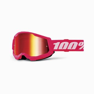 100% Strata2 JUNIOR Goggle Pink - Mirror Red Lens