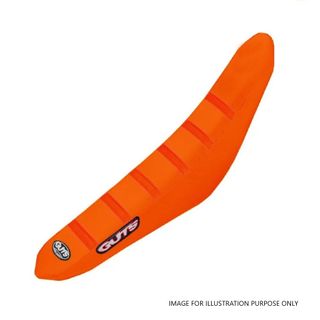 GUTS - KTM STOCK HEIGHT RIBBED SEAT COVER - ORG RIBS ORG SIDES ORG TOP