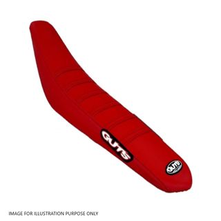 GUTS - GAS GAS STOCK HEIGHT RIBBED SEAT COVER - RED RIBS RED SIDES RED TOP