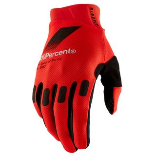 100% Ridefit Red Gloves