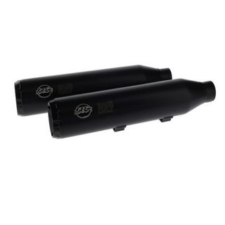 S&S 3.5In. Slip-On Mufflers Black With Black End Caps. Fits Sportster 2014-2021