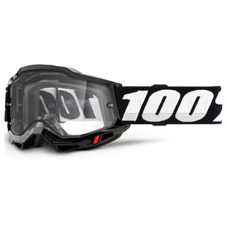 100% Accuri 2 Enduro Moto Goggle Black Clear Lens