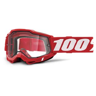 100% Accuri 2 Enduro Moto Goggle Red Clear Lens