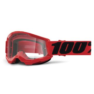 100% Strata2 Youth Goggle Red Clear Lens
