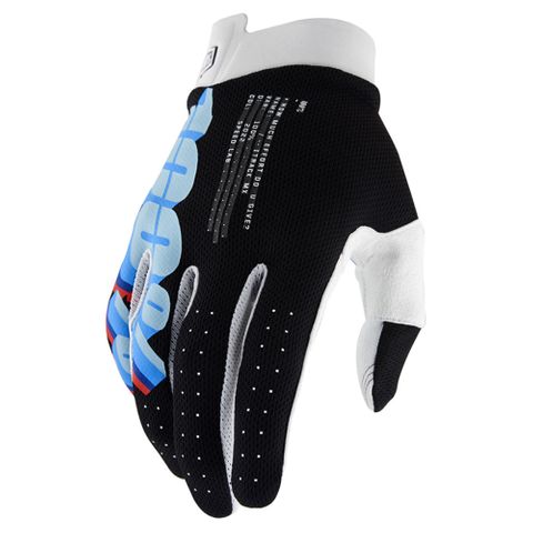 100% Itrack System Black Gloves