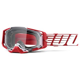 100% Armega Goggle Oversized Deep Red Clear Lens