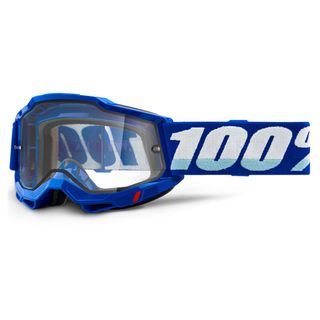 100% Accuri 2 Enduro Moto Goggle Blue Clear Lens