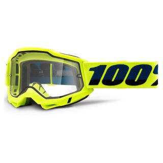 100% Accuri 2 Enduro Moto Goggle Yellow Clear Lens