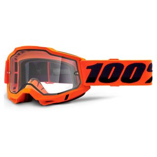 100% Accuri 2 Enduro Moto Goggle Orange Clear Lens