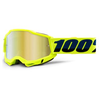 100% Accuri 2 Goggle Fluo Yellow Mirror Gold Lens