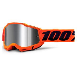 100% Accuri 2 Goggle Neon Orange Mirror Silver Lens