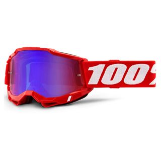 100% Accuri 2 Goggle Neon Red Mirror Red/Blue Lens