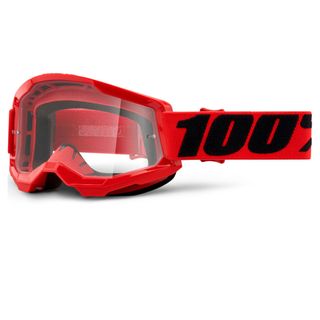 100% Strata2 Goggle Red Clear Lens