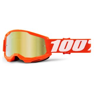 100% Strata2 Youth Goggle Orange Mirror Gold Lens