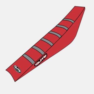 GUTS - GASGAS STOCK HEIGHT RIBBED SEAT COVER - GREY RIBS RED SIDES RED TOP