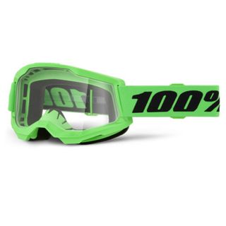 100% STRATA 2 Goggle Neon Green - Clear Lens