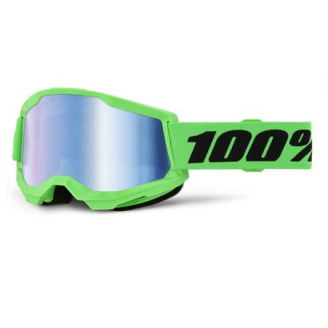 100% STRATA 2 Goggle Neon Green - Blue Lens