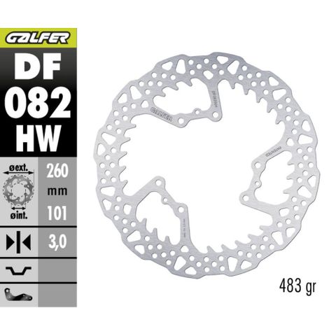 DF082HW Galfer DISC W FIXED SHARK CR (FRONT)