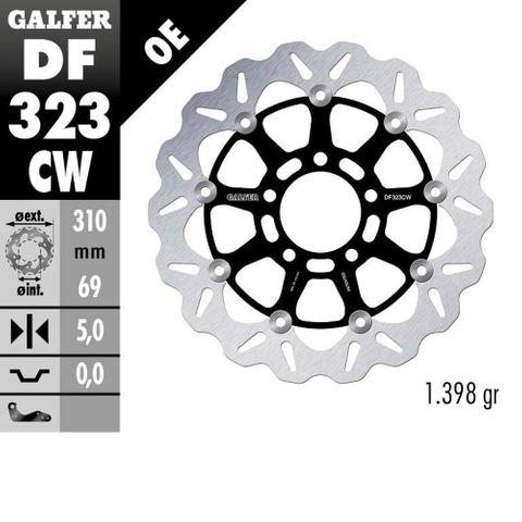 DF323CW DISC W FLOATING COMPLETE (C. ALU.) 310X5