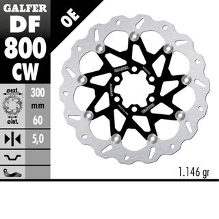 DF800CW DISC W FLOATING COMPLETE (C.ALU) 300X5MM