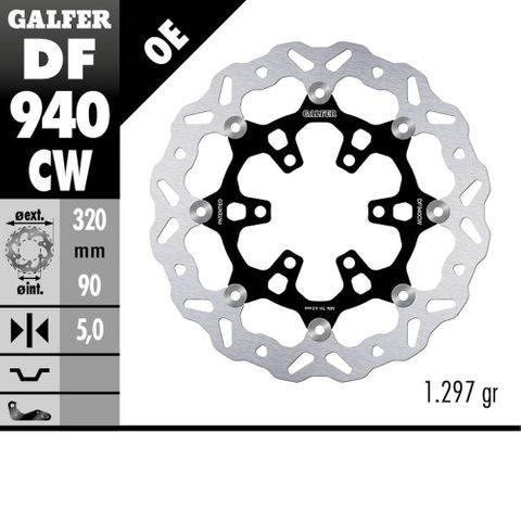 DF940CW DISC W FLOATING COMPLETE (C. ALU.) 320X5