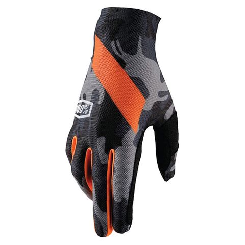 100% Celium Black/Camo Gloves