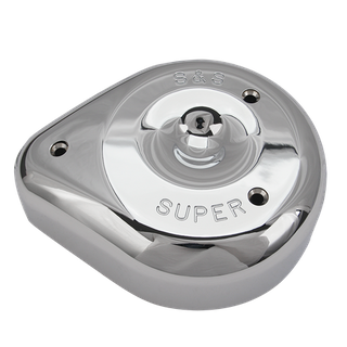 S&S Teardrop Chrome Air Cleaner Cover For S&S Super E & G Carbs And Some S&S Air Cleaners For Stock Fuel Systems