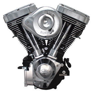 S&S V124 Complete Assembled Engine - Wrinkle Black