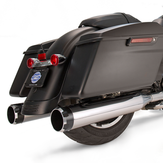 S&S Mk45 Slip-On Mufflers Chrome With Highlight Machined Black Thruster End Caps - 4.5" For 1995-'16 Touring Models