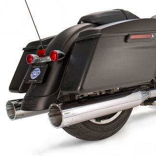 S&S Mk45 Slip-On Mufflers Chrome With Chrome Tracer End Caps - 4.5" For 1995-'16 Touring Models