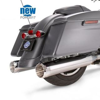 S&S Mk45 Slip-On Mufflers Chrome With Chrome Thruster End Caps - 4.5" For 2017-'20 M8 Touring Models