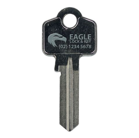 KEY BLANK (Like: WC2) - EMBOSSED *NICKEL BRASS*