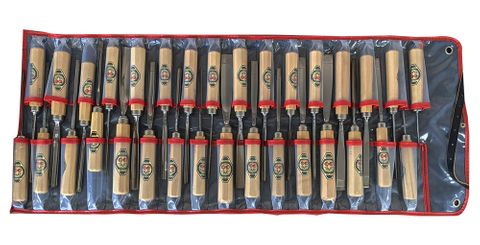 Prof. WOOD SCULPTORS' CHISEL 32-PCE SET + SHARPENING STONES (Art.3704)