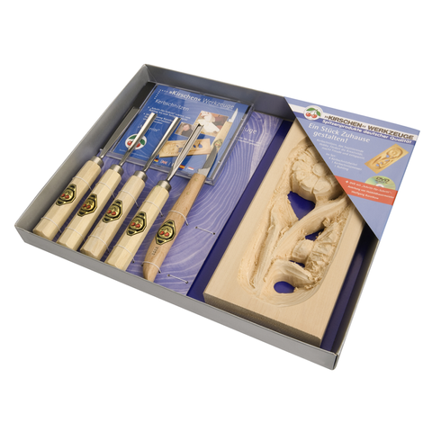 WOOD CARVING 7-PCE SET - Semi Complete Carving - Display Packed