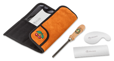 4-pce CABINET SCRAPER SET - With Leather Wallet