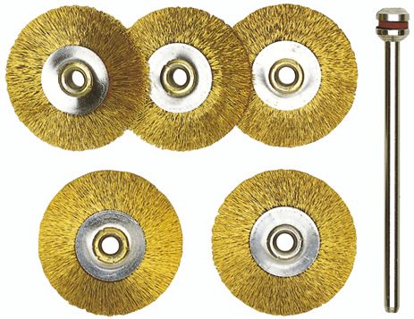 '22mm Brass Wheel' CLEANING BRUSH - Pkt of 5