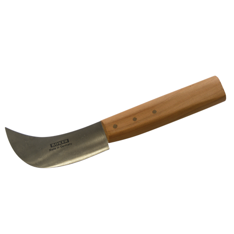 Curved Blade LEAD KNIFE - With Wooden Handle