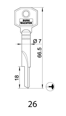 KEY BLANK to suit  'LOCKBLOCKING KEYS' -  E700/2  & E700/3