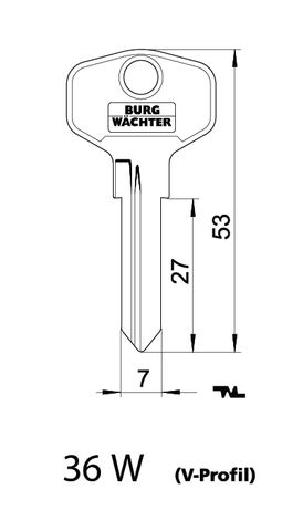 KEY BLANK to suit ZS All-Round Cylinders (36-W)