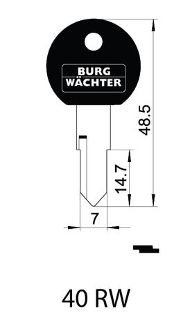 KEY BLANK to suit Asst. Letterboxes (RIGHT Para.)