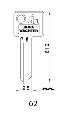 KEY BLANK to suit  800 65mm -  'Alpha'