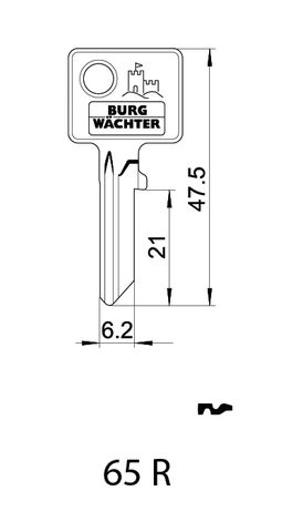 KEY BLANK to suit 217-F-Ni 40mm + Key Cabinets