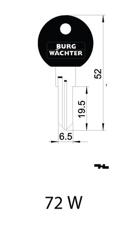 KEY BLANK to suit Cables 1245-F